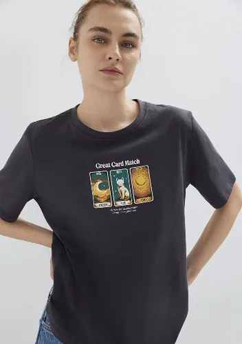Resim Mavi Kadın T-shirt M1613907-70087