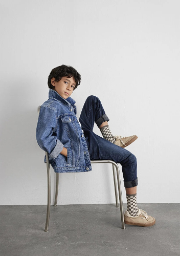 Resim Mavi Ken Erkek Çocuk Jean Ceket M6110001-86708