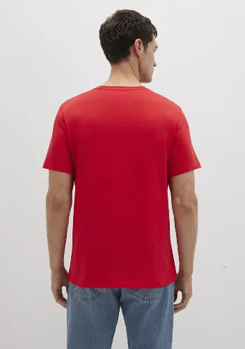 Resim Mavi Baskılı Erkek T-shirt M066841-33099