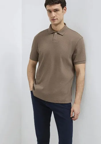 Resim Mavi Polo Yaka Erkek T-shirt M0613126-83866