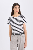 Resim Defacto Kadın T-shirt C2612AX/BK81