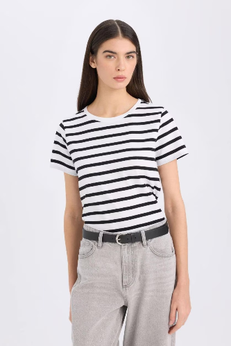 Resim Defacto Kadın T-shirt C2612AX/BK81