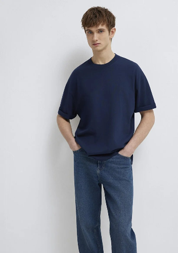 Resim Mavi Erkek T-shirt M0613113-82318