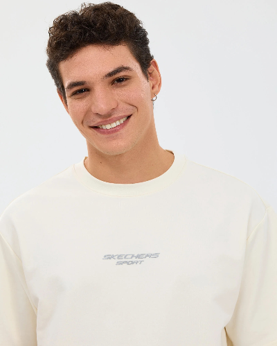 Resim Skechers M Graphic Tee Reflect Logo Oversize T-Shirt Erkek T-shirt S231094-3855