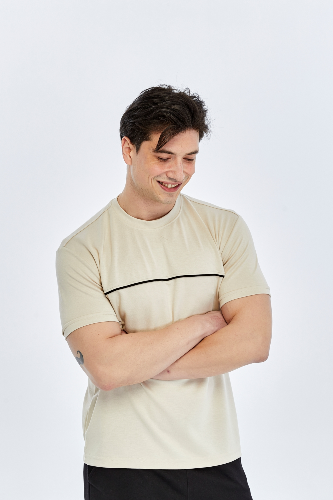 Resim Paul&More Erkek T-Shirt Modal O Yaka Tek Biyeli