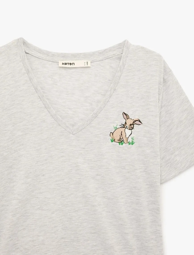 Resim Koton Kadın T-shirt 6SAK50103EK