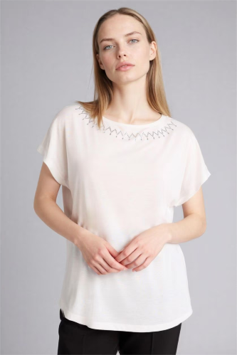 Resim Defacto Kadın T-shirt G3285AX/WT32