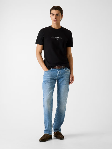 Resim Guess  Erkek  T-shirt M6RI17J1314-JBLK Ss Cn Logo Box Tee