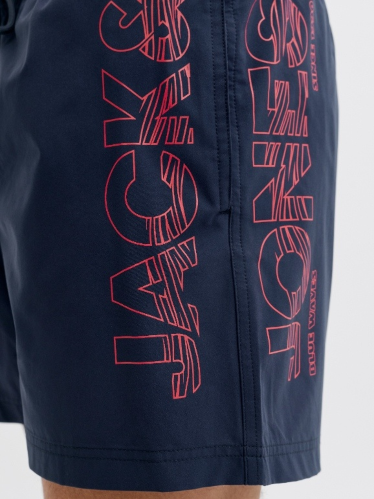 Resim Jack & Jones Jpstmauı Wave Logo Swım Shorts Reg Sn Erkek Deniz Şortu 12291391