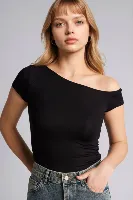 Resim Defacto Kadın  T-shirt G5383AX/BK81