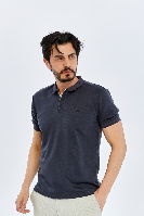 Resim Paul&More Erkek T-Shirt Modal Yarım Fermuarlı Polo Yaka