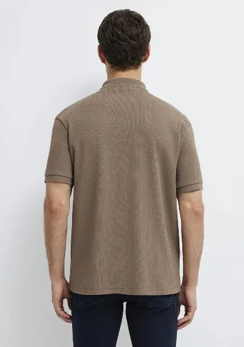 Resim Mavi Polo Yaka Erkek T-shirt M0613126-83866