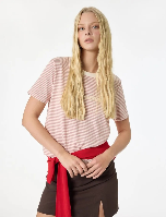 Resim Koton Kadın T-shirt 6SAL10048IK