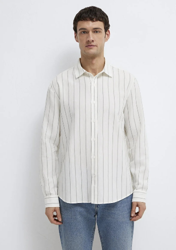 Resim Mavi Çizgili Uzun Kol Erkek Gömlek M0211384-80692