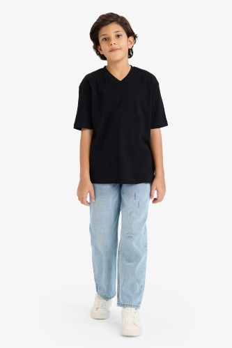 Resim Defacto Erkek Çocuk T-shirt K1693A6/BK81