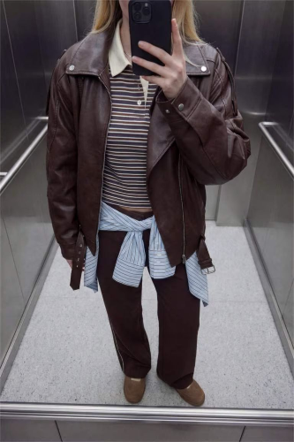 Resim Defacto Kadın Deri Mont G0701AX/BR444