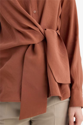 Resim Defacto Kadın Uzun Kol Gömlek G9131AX/BN312