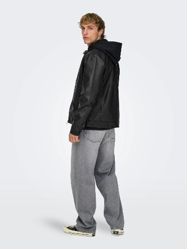 Resim Only & Sons Onsmike Pu Racer Jacket Otw Vd Noos Erkek Deri Mont Ve Ceket 22012339