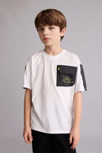 Resim Defacto Erkek Çocuk T-shirt H2692A8/WT34