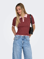 Resim Only Onlmeddı Ss Contrast Polo Cc Knt Kadın T-Shirt 15363165