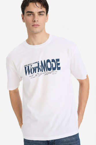 Resim Defacto Erkek T-shirt F8127AX/WT34