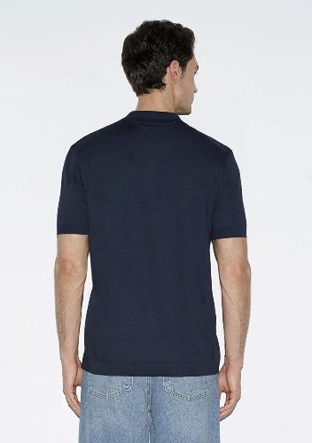 Resim Mavi Polo Yaka Erkek T-shirt M0613163-83699