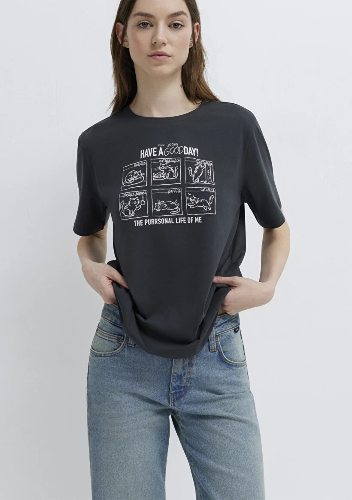 Resim Mavi Kadın T-shirt M1613876-83620