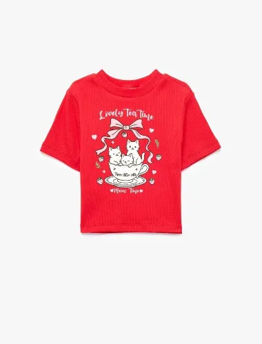 Resim Koton Kız Çocuk T-shirt 6SKG10333AK