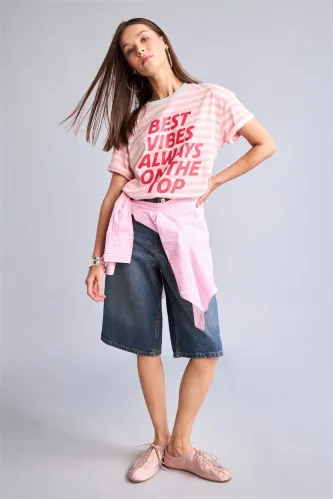 Resim Defacto Kadın  T-shirt H6969AX/BE440