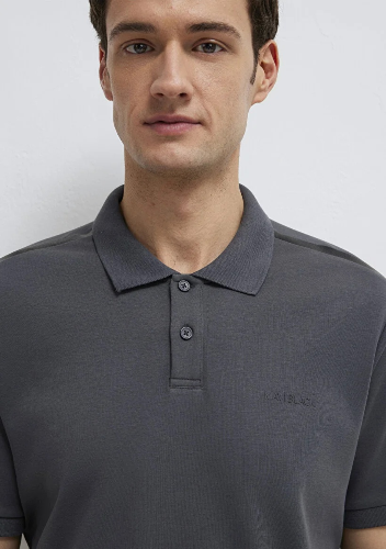 Resim Mavi Polo Yaka Erkek T-shirt M0613136-89100