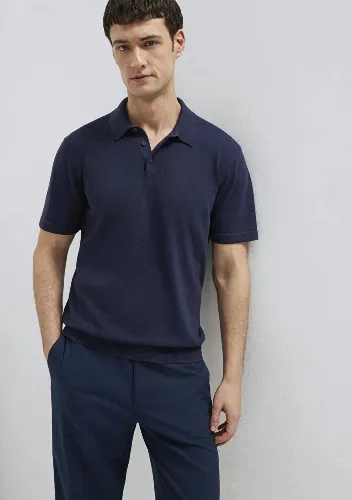 Resim Mavi Erkek Triko T-shirt M0710248-83699