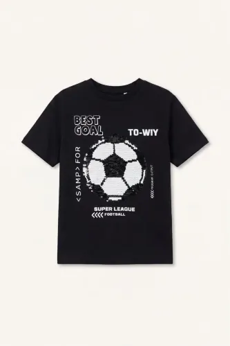 Resim Defacto Erkek Çocuk T-shirt H6386A8/BK81
