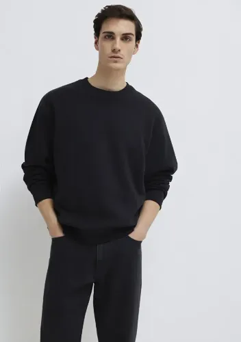 Resim Mavi Bisiklet Yaka Erkek Sweat M0S10276-900