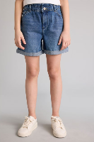Resim Defacto Kız Çocuk Kot&Kanvas Şort B8113A8/NM39