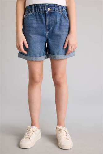Resim Defacto Kız Çocuk Kot&Kanvas Şort B8113A8/NM39