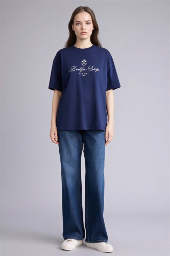 Resim Defacto Kadın T-shirt H1406AX/NV251