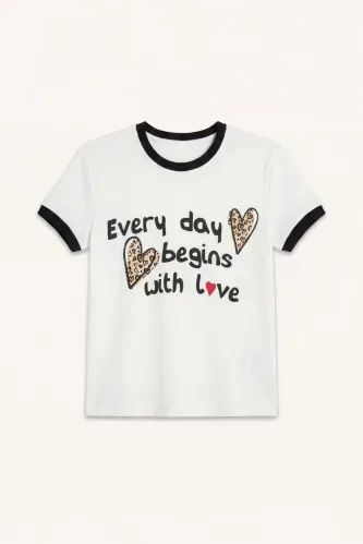 Resim Defacto Kız Çocuk T-shirt H8189A8/WT34