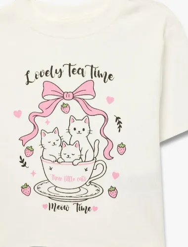 Resim Koton Kız Çocuk T-shirt 6SKG10333AK
