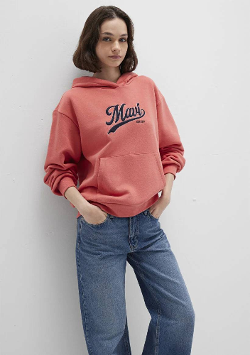 Resim Mavi Kapüşonlu Kadın Sweatshirt M1S10420-71076
