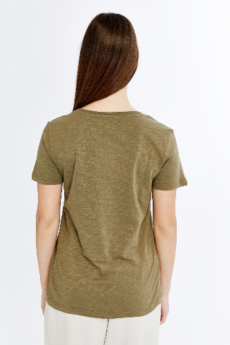 Resim Viole&More 1002 Flamlı  V Yaka Kadın T-shirt