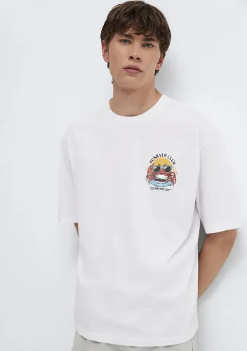 Resim Mavi Erkek T-shirt M0613386-620