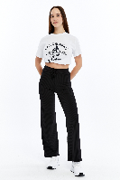 Resim Viole&More Kadın Kanvas Pantolon 2455 Modal Fitilli Bol Paça