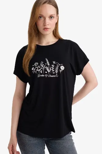 Resim Defacto Kadın T-shirt G2876AX/BK81