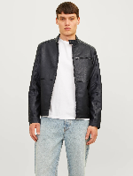 Resim Jack & Jones Jjedylan Pu Bıker Jacket Noos Erkek Deri Mont  ve Ceket 12261196