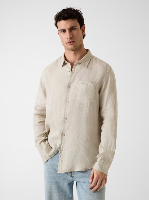 Resim Guess  Erkek  Gömlek M6GH59W1827-F1PV Eco Napa Lınen Solıd Ls Shırt