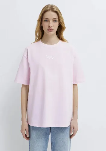 Resim Mavi Baskılı Kadın T-shirt M1613884-70513