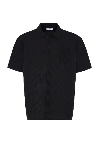 Resim Süvari Büyük Beden Polo Yaka Waffle  Erkek T-Shirt Sts1014000004