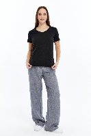 Resim Viole&More 1002 Flamlı  V Yaka Kadın T-shirt