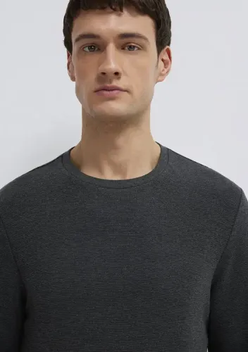 Resim Mavi Erkek T-Shirt M064622-26834 Uzun Kol