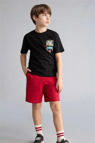 Resim Defacto Erkek Çocuk T-shirt H4323A8/BK81